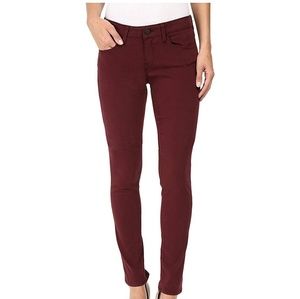 Mavi Alexa Mid Rise Skinny Burgundy Sateen 29x32